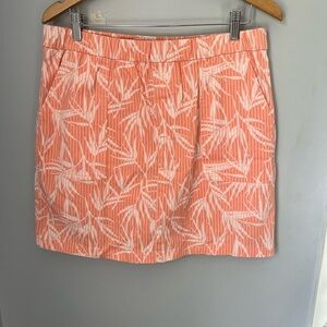 Lands' End‎ Orange and White Mini Pencil Skirt Resort Wear